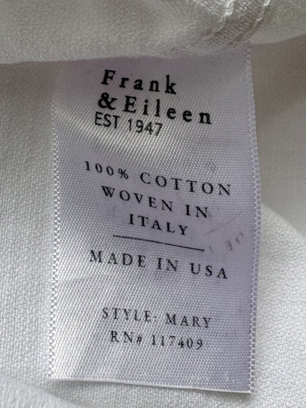 Frank & Eileen Mary Dress White Denim S EUC - Picture 4 of 8